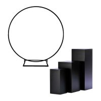 Package 1 – Black Hoop Backdrop with Black Plinths