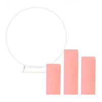 Package 2 – Circular White Hoop Backdrop with Pink Plinths