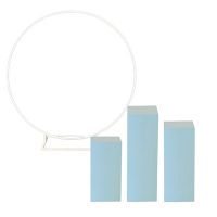 Package 3 – Circular White Hoop Backdrop with Blue Plinths