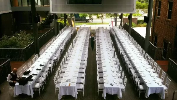 White tiffany chairs with white cushions