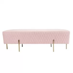 Pink Velvet Ottoman Bench