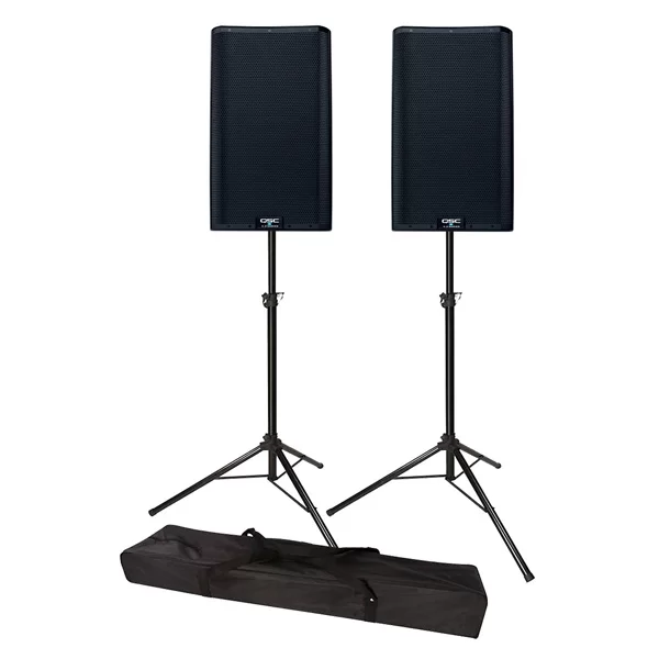speaker and stands