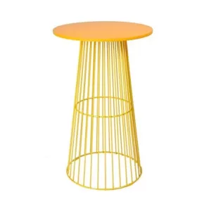 wire cocktail table yellow to hire