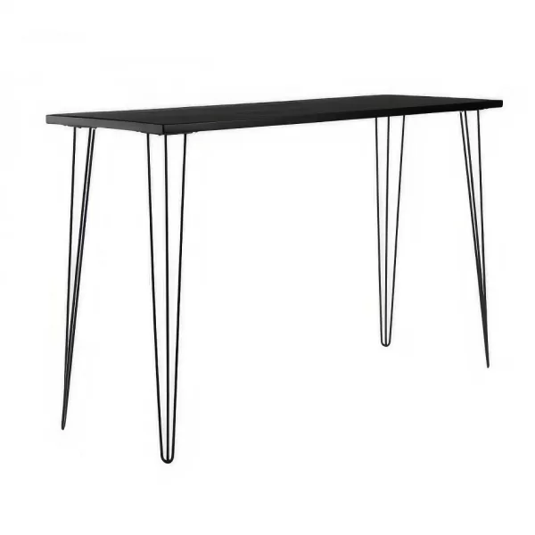 black table with black hairpin like legs