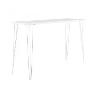 White hairpin high bar table