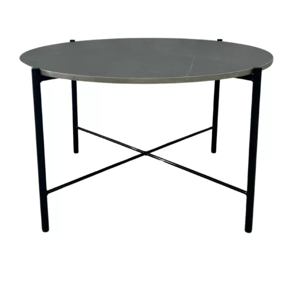 Black Cross Coffee Table with Black Top