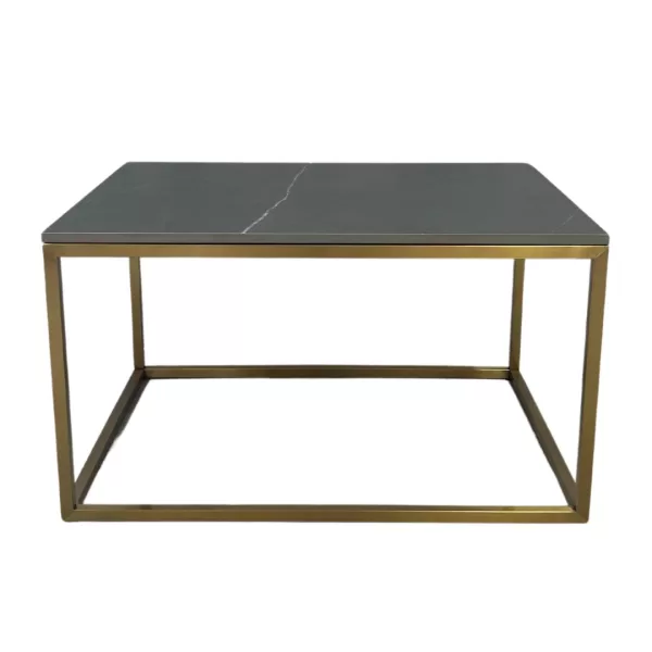 Gold Coffee Table with Black Top