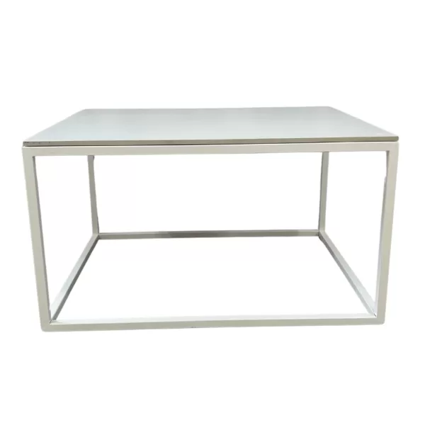 White Rectangular Coffee Table with White Top
