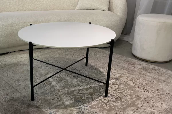 Black Frame Coffee Table with White Top