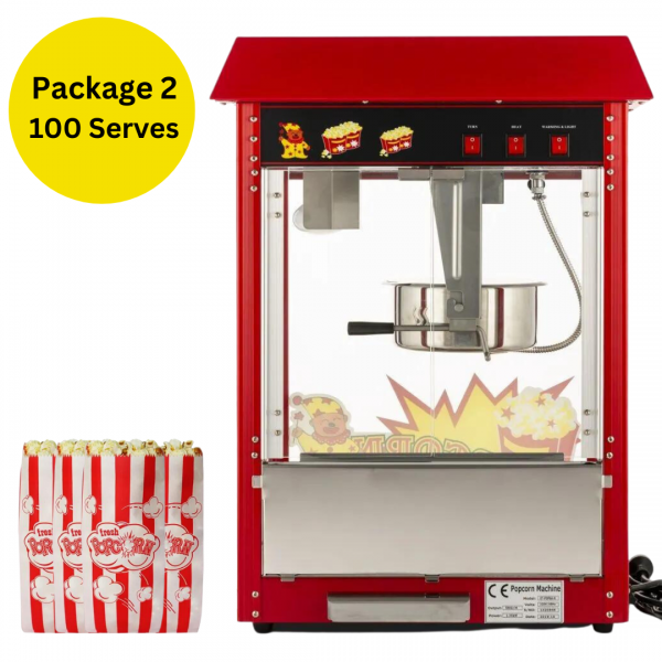 popcorn machine hire package 2 100 servings