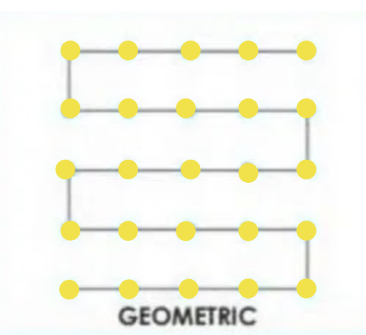 geometric festoon light pattern
