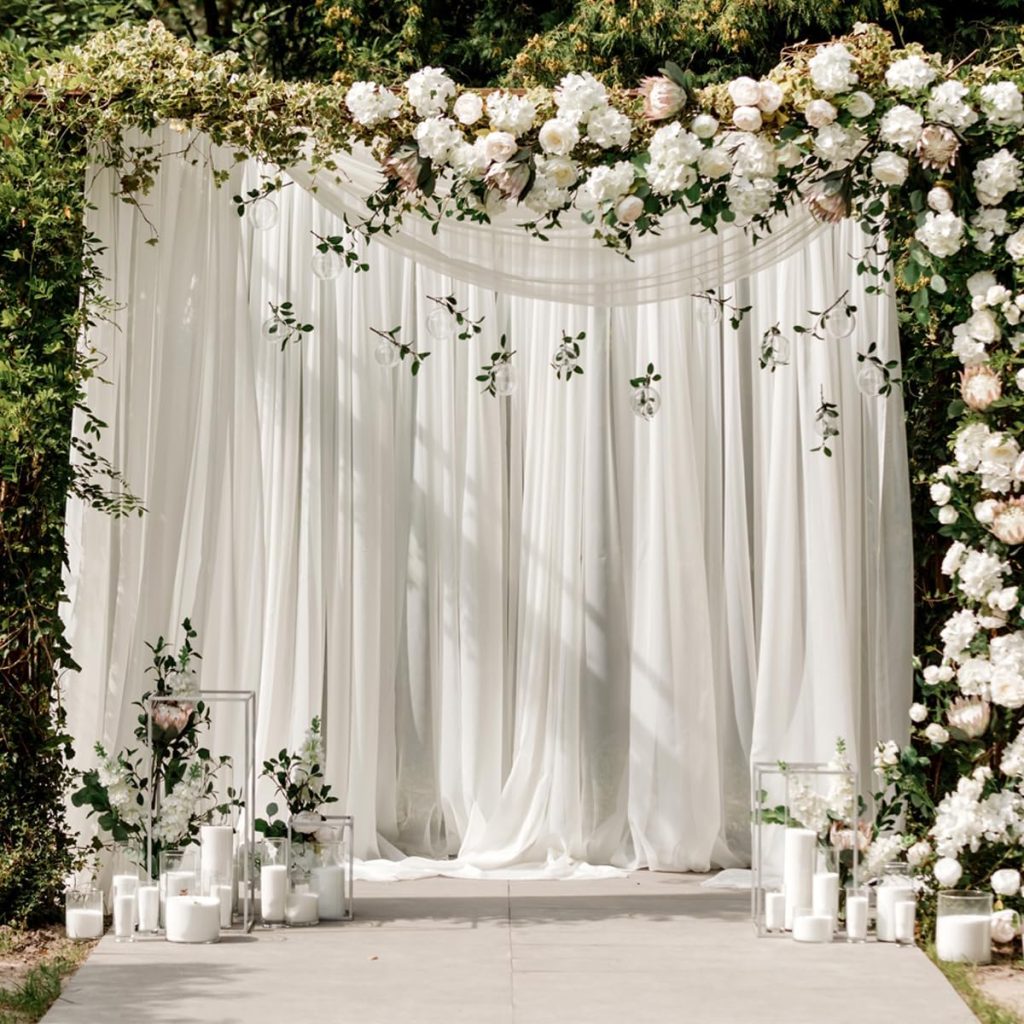 White Silk Wedding Draping