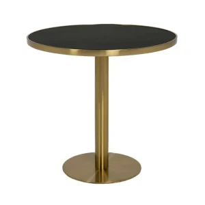 Atlas Round Coffee Table Gold Frame with Black Top
